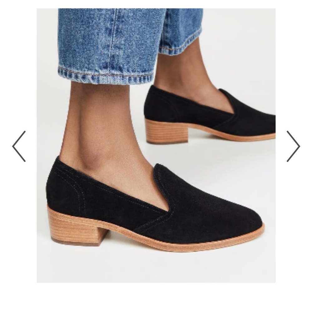 Soludos Black Suede Loafers